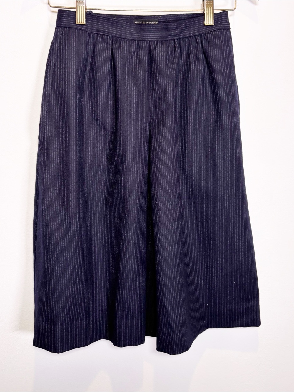 Vintage A-line Wool Pinstripe Skirt